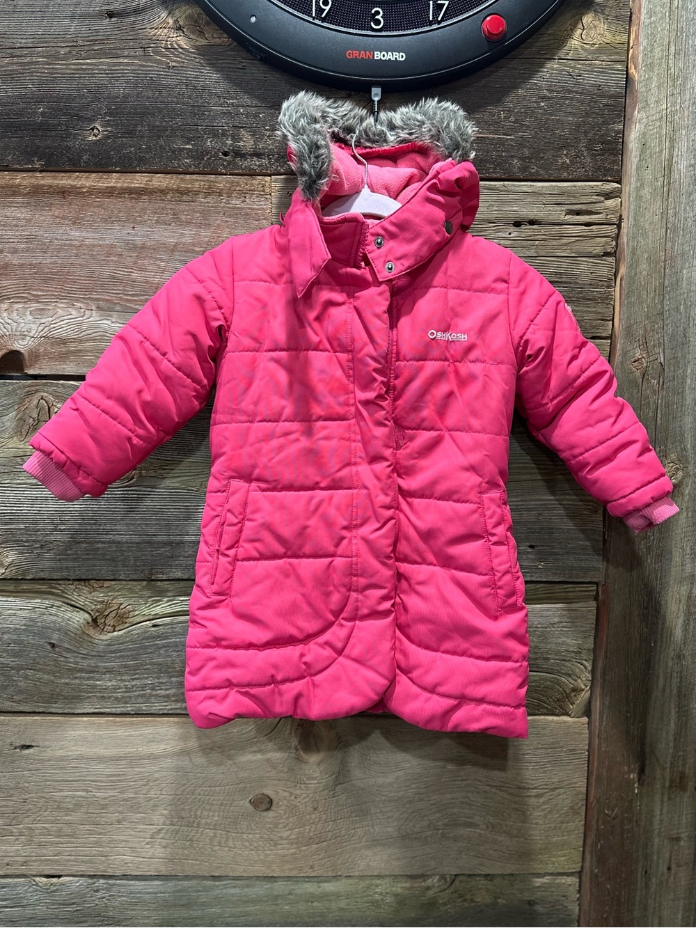 OshKosh B'gosh Pink Mid-Length Heavyweight Winter Coat - 3T